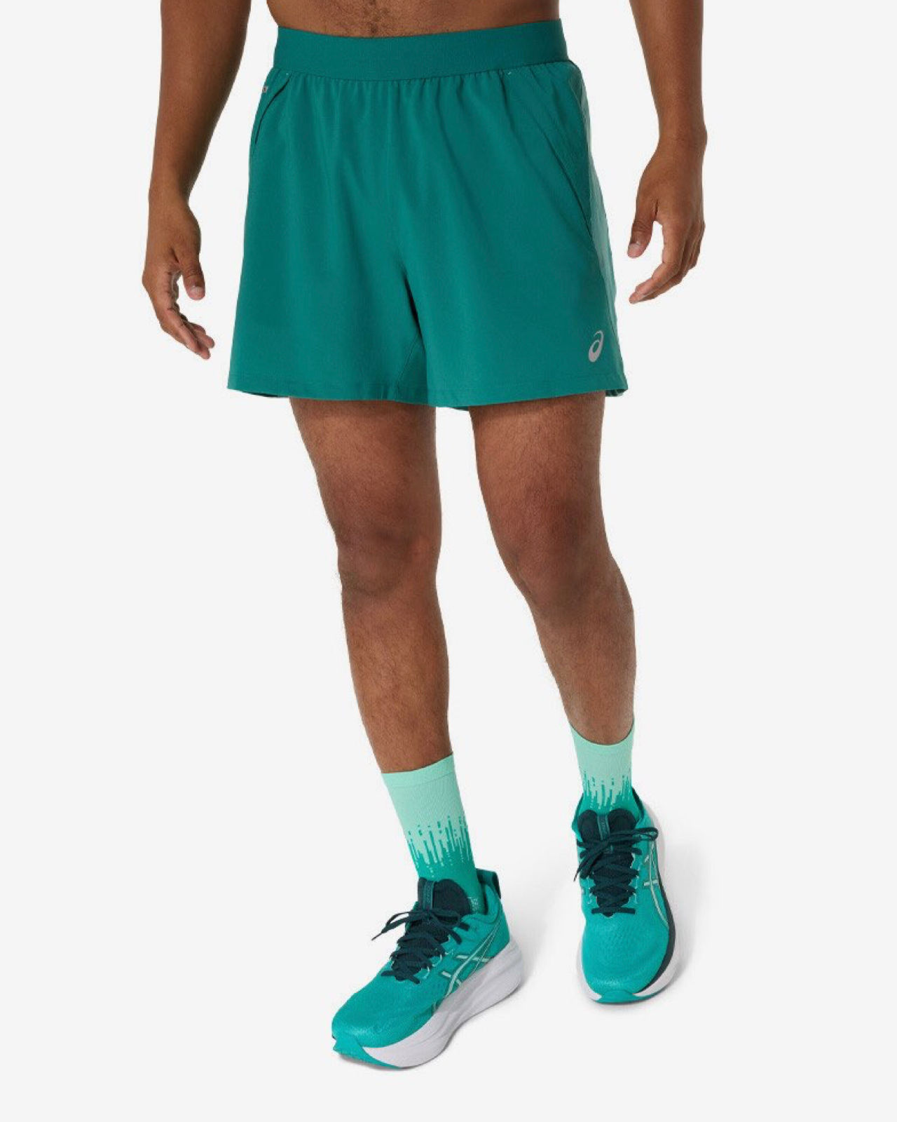 S-WEAR 希少 グリーン 撥水済 Asics Road Shorts Rainy Lake