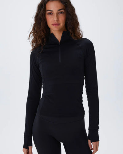 Adanola Long Sleeve Zip Up Black