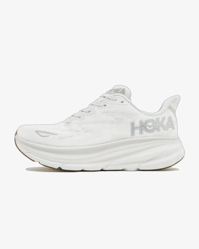 Hoka Clifton 9 White and Nimbus Cloud