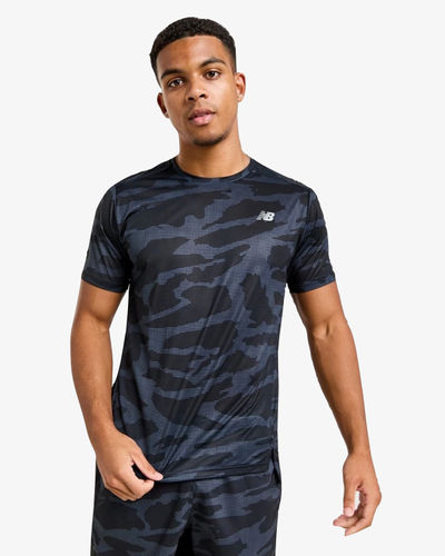 New Balance Printed Accelerate T-Shirt Black Camo