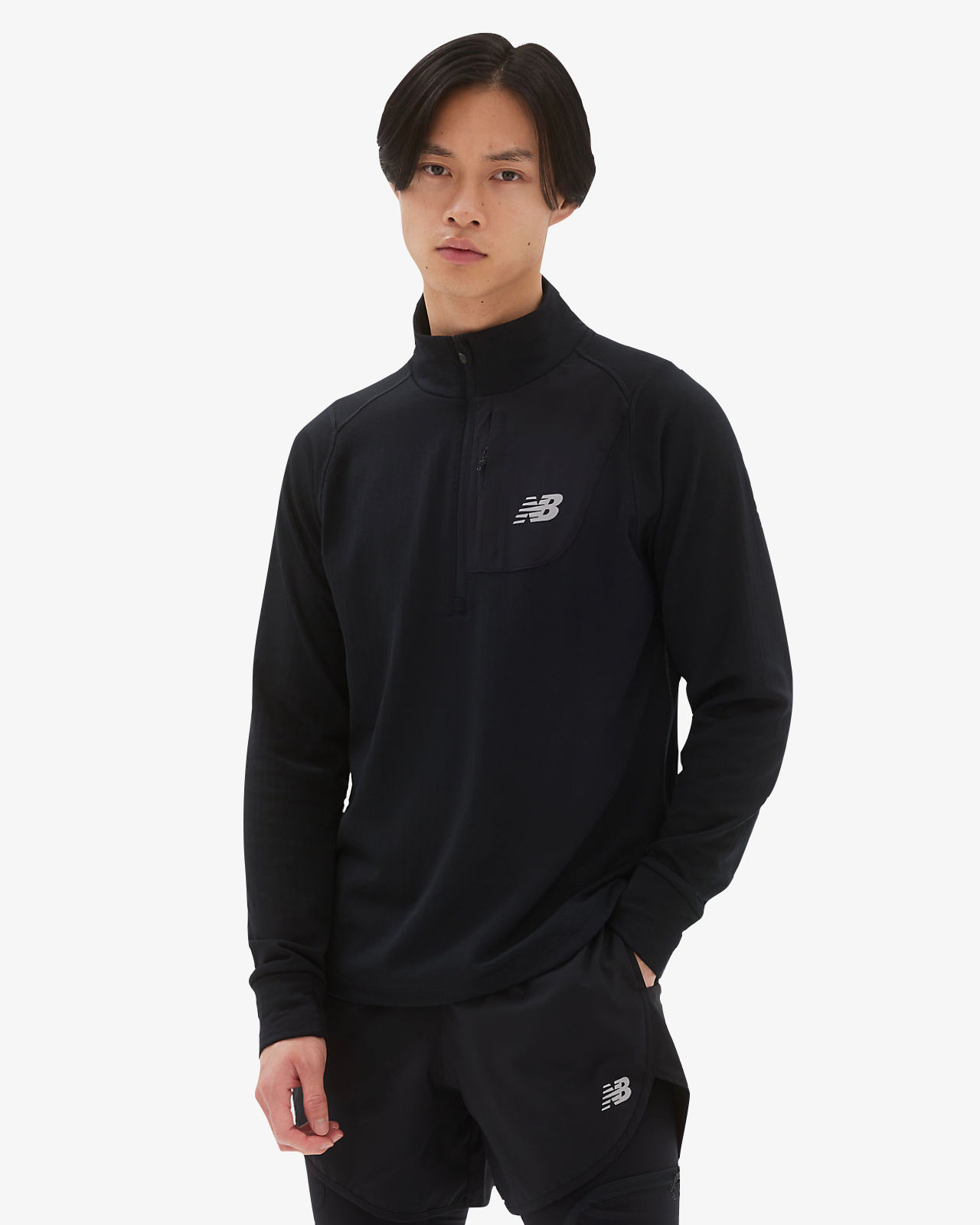 New Balance Heat Grid Half Zip Blue Oasis Heather