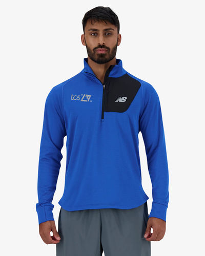 New Balance Heat Grid Half Zip Blue Oasis Heather