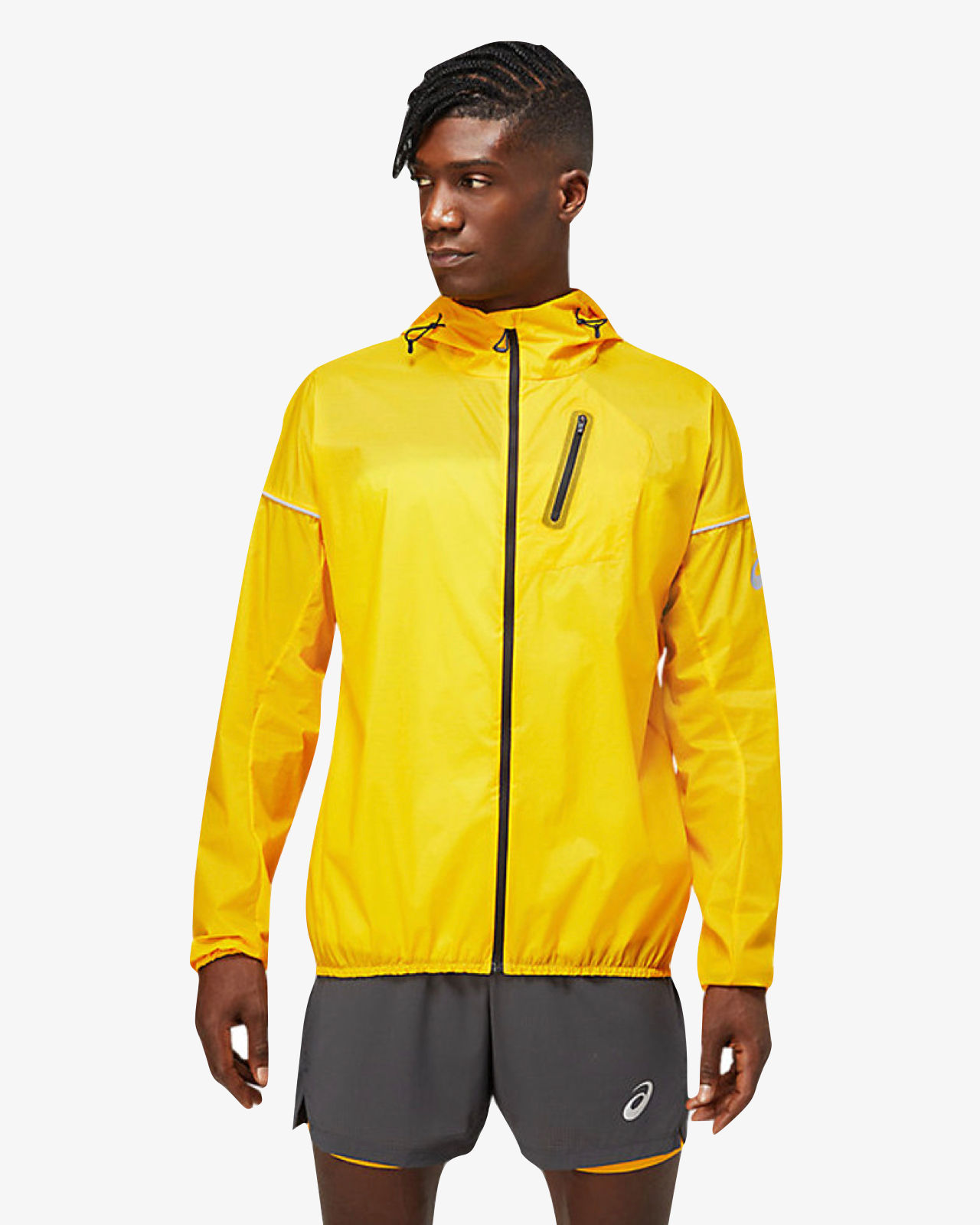 Asics FUJITRAILウインドブレーカー イエロー/サンフラワー Asics Fujitrail Jacket Sunflower