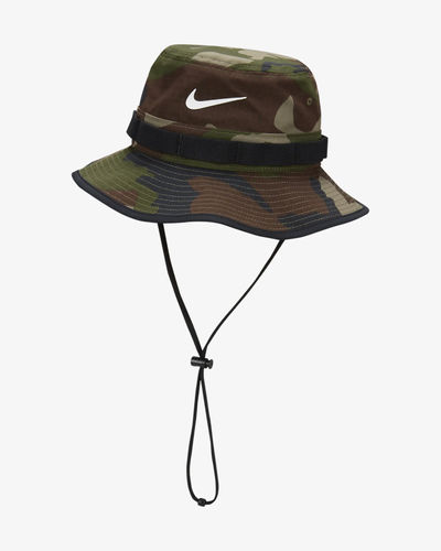 Nike Dri-FIT Apex Camo Print Bucket Hat Medium Olive/Black/White