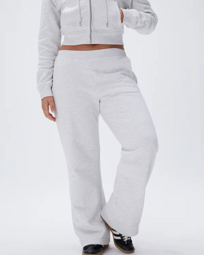 Adanola Low Rise Straight Leg Sweatpants Light Grey Melange