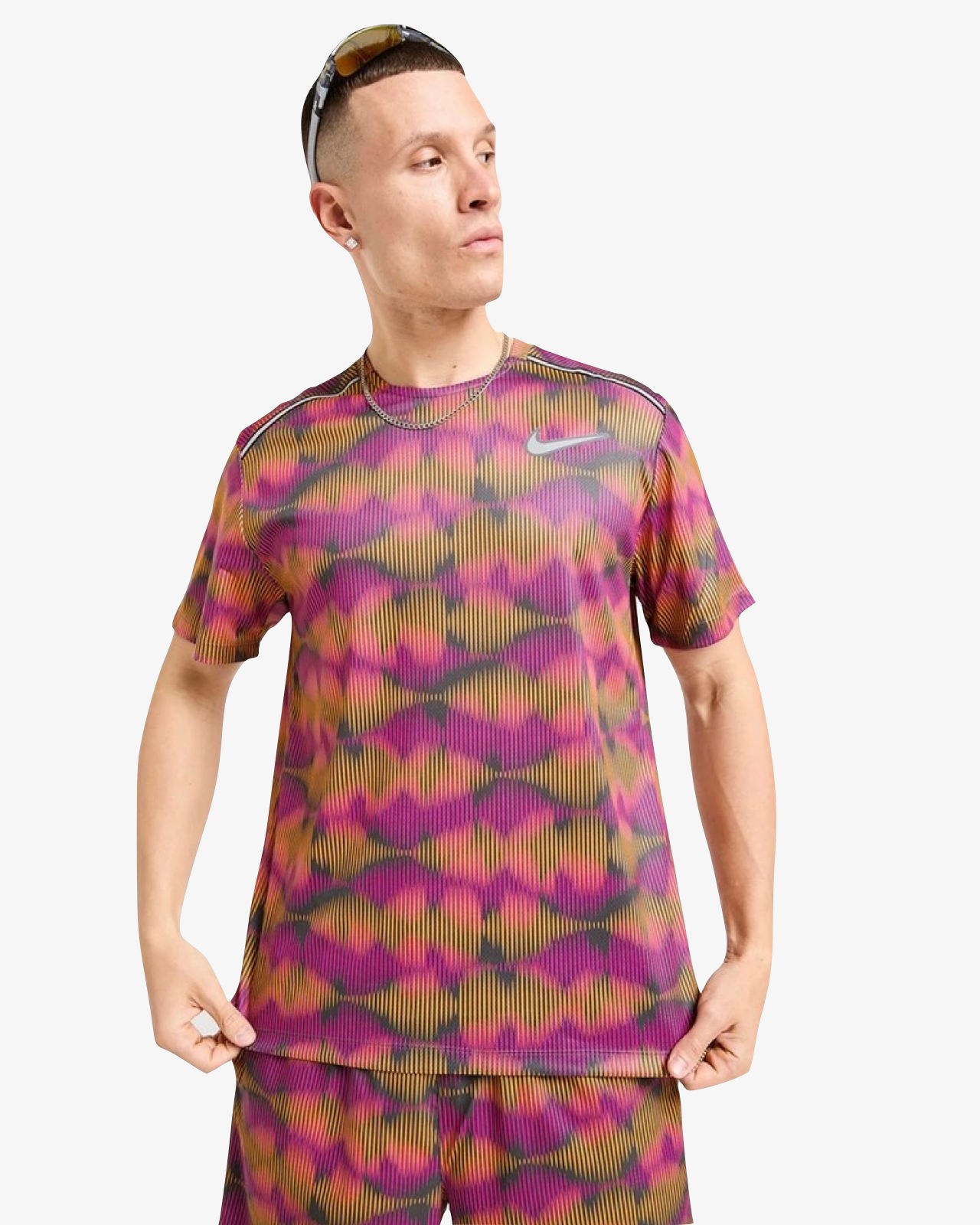 Nike Festival Miler T-Shirt Iron Grey/Sundial/Playful Pink