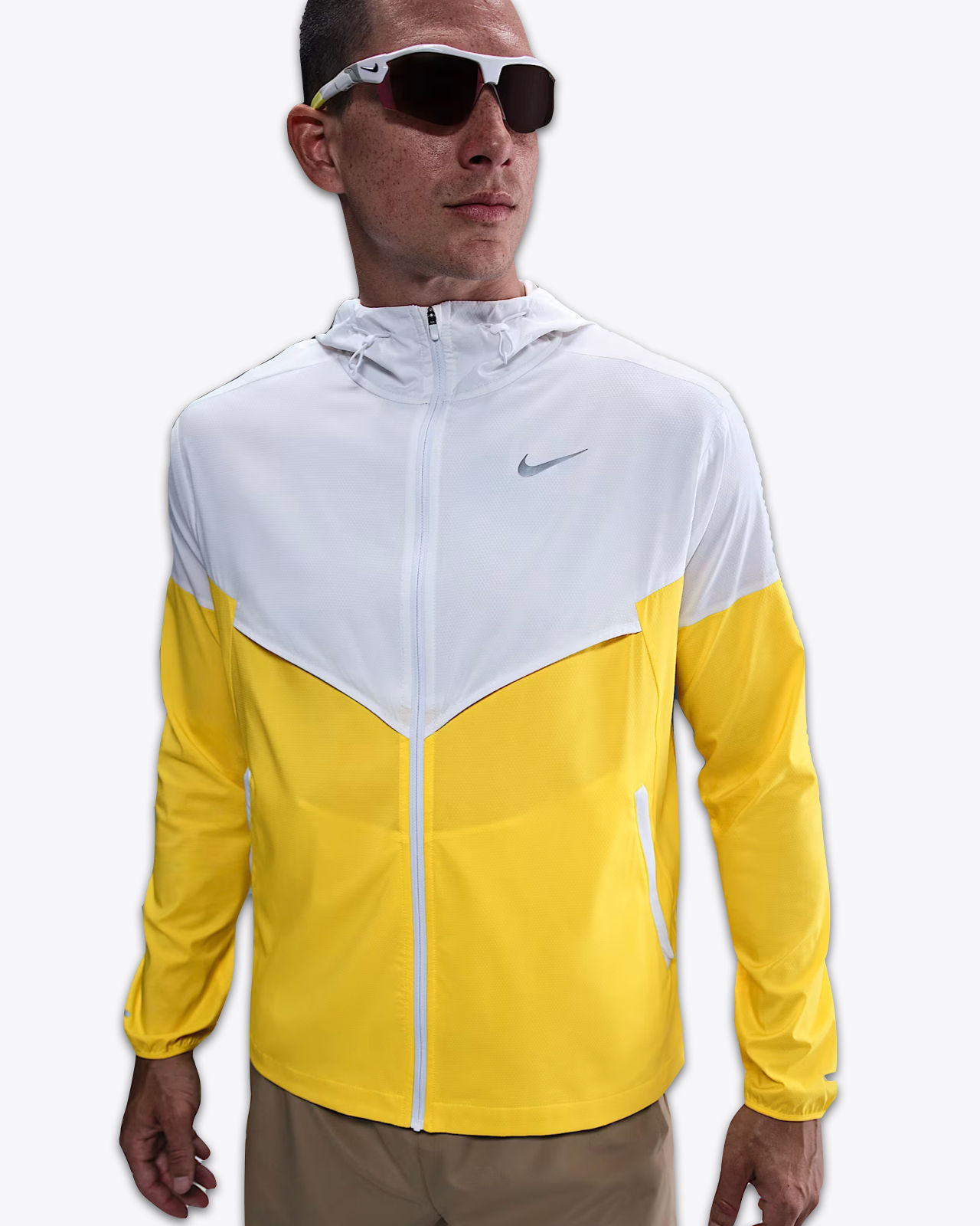 white and gold nike windrunner