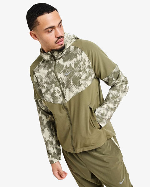Nike Miler Repel Running Jacket Medium Olive Camo