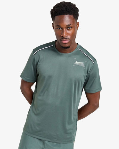 Nike Miler Grid T-Shirt Vintage Green