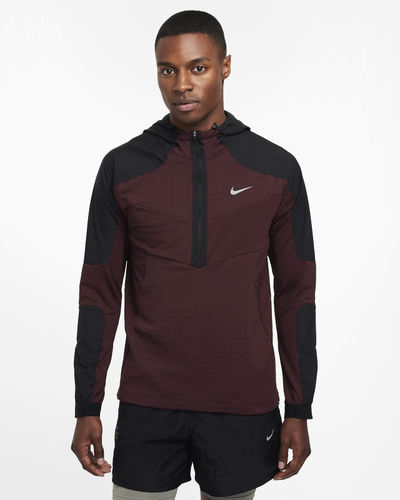 Nike 1/2 Zip Performance Hooded Jacket Burgundy Crush