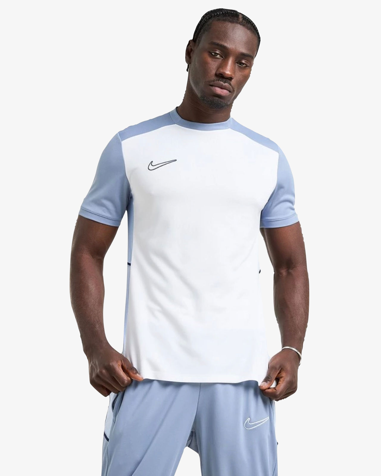 blue white nike shirt