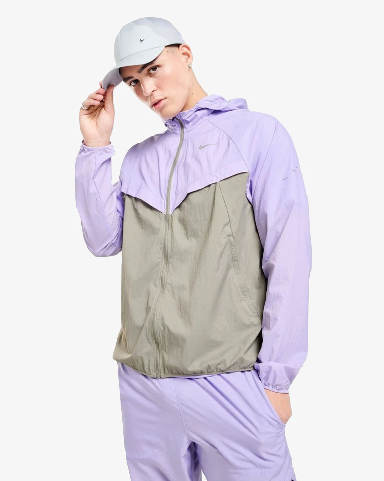 purple and white nike windbreaker