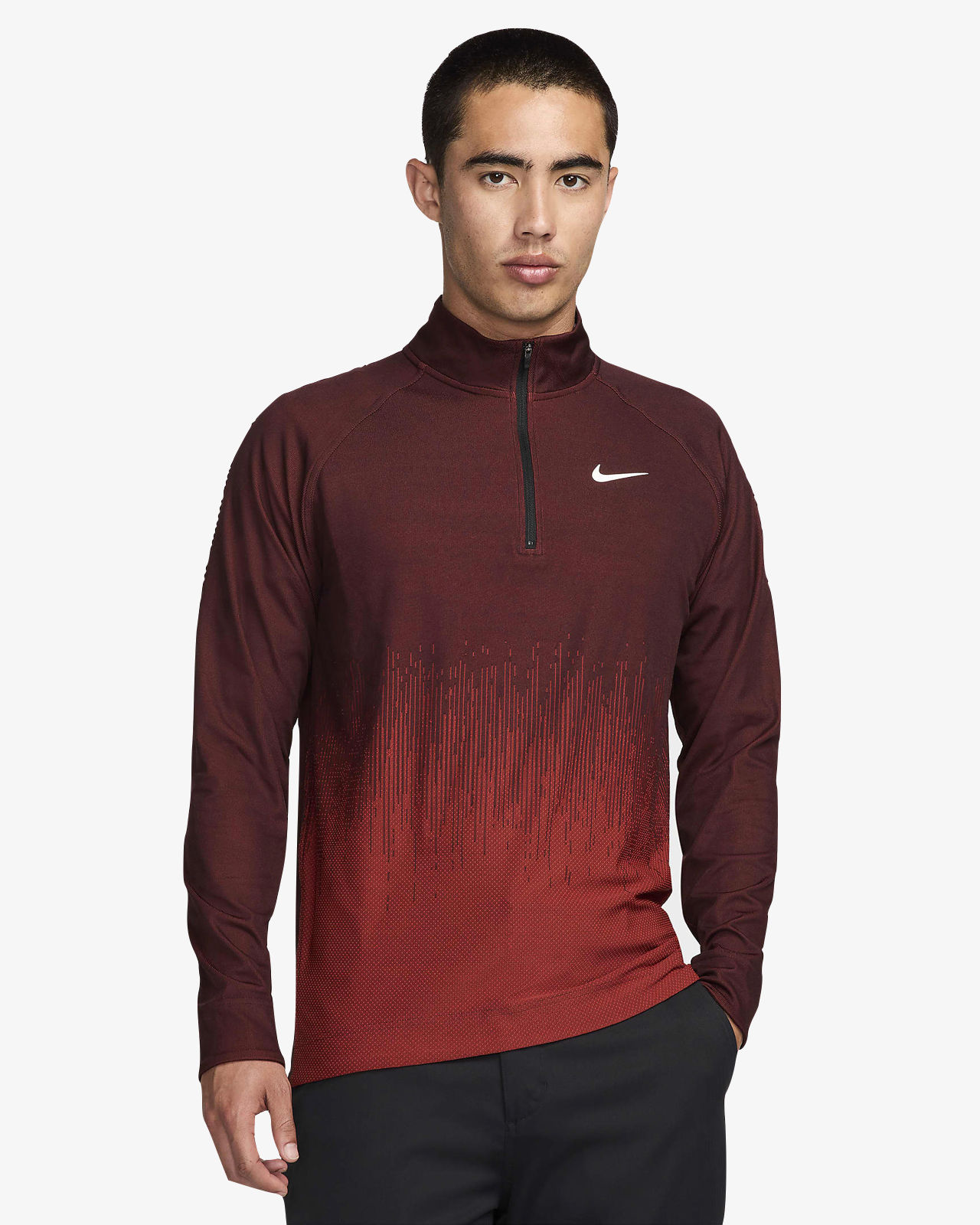 nike half zip running top red