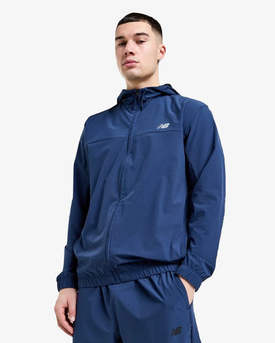 New Balance Full Zip Woven Hoodie Blue