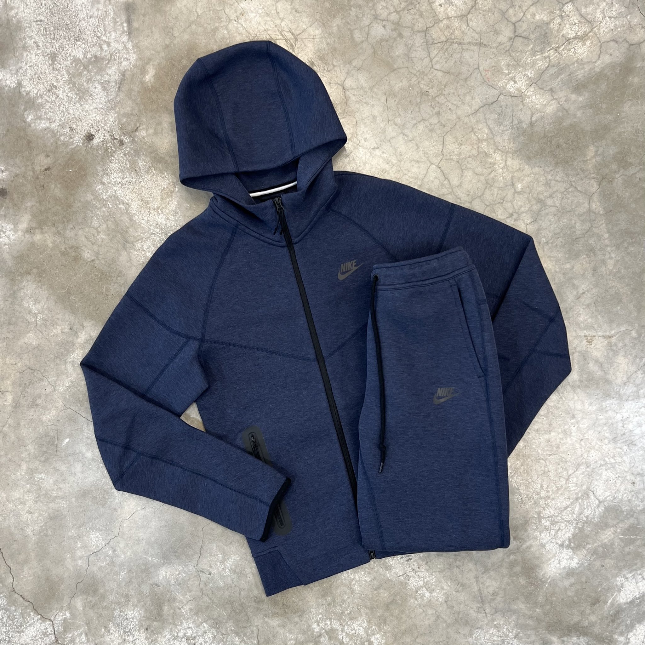 dark blue tech fleece tracksuit