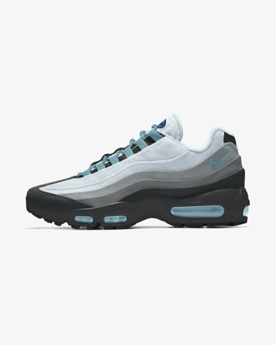 Nike Air Max 95 By You White/Grey/Black/Worn Blue (Worn Blue Laces)