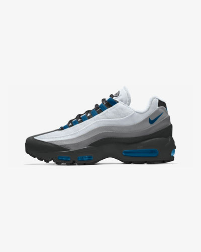 Nike Air Max 95 By You White/Grey/Black/Marina Blue (Black Laces)