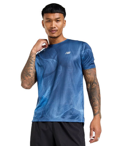 New Balance Athletic Printed T-Shirt Blue Agate