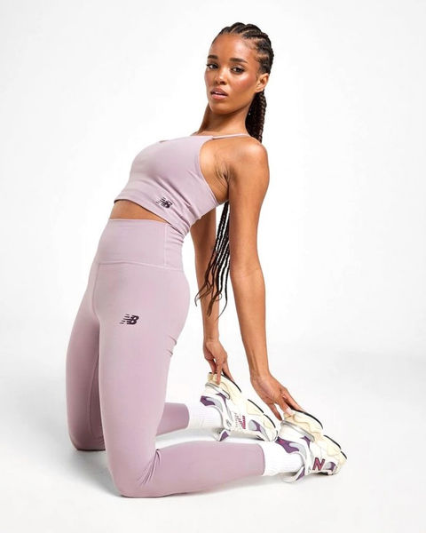 New Balance Logo Tights Purple
