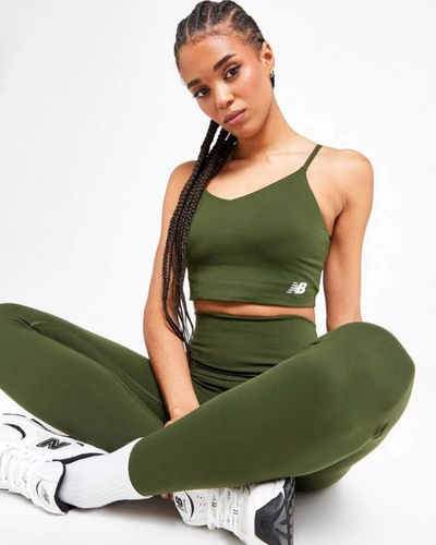 New Balance Logo Sports Bra Green