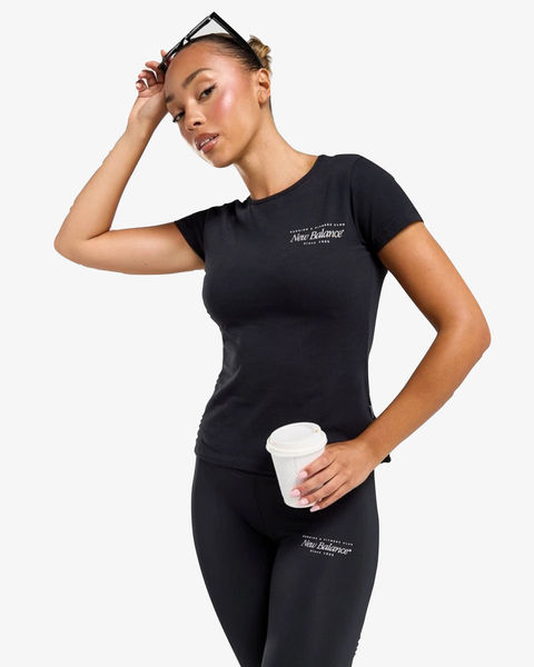 New Balance Script Slim T-Shirt Black