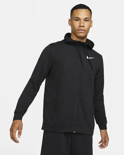 Nike Dry Men's Dri-FIT Hooded Fitness Full-Zip Hoodie Black/White