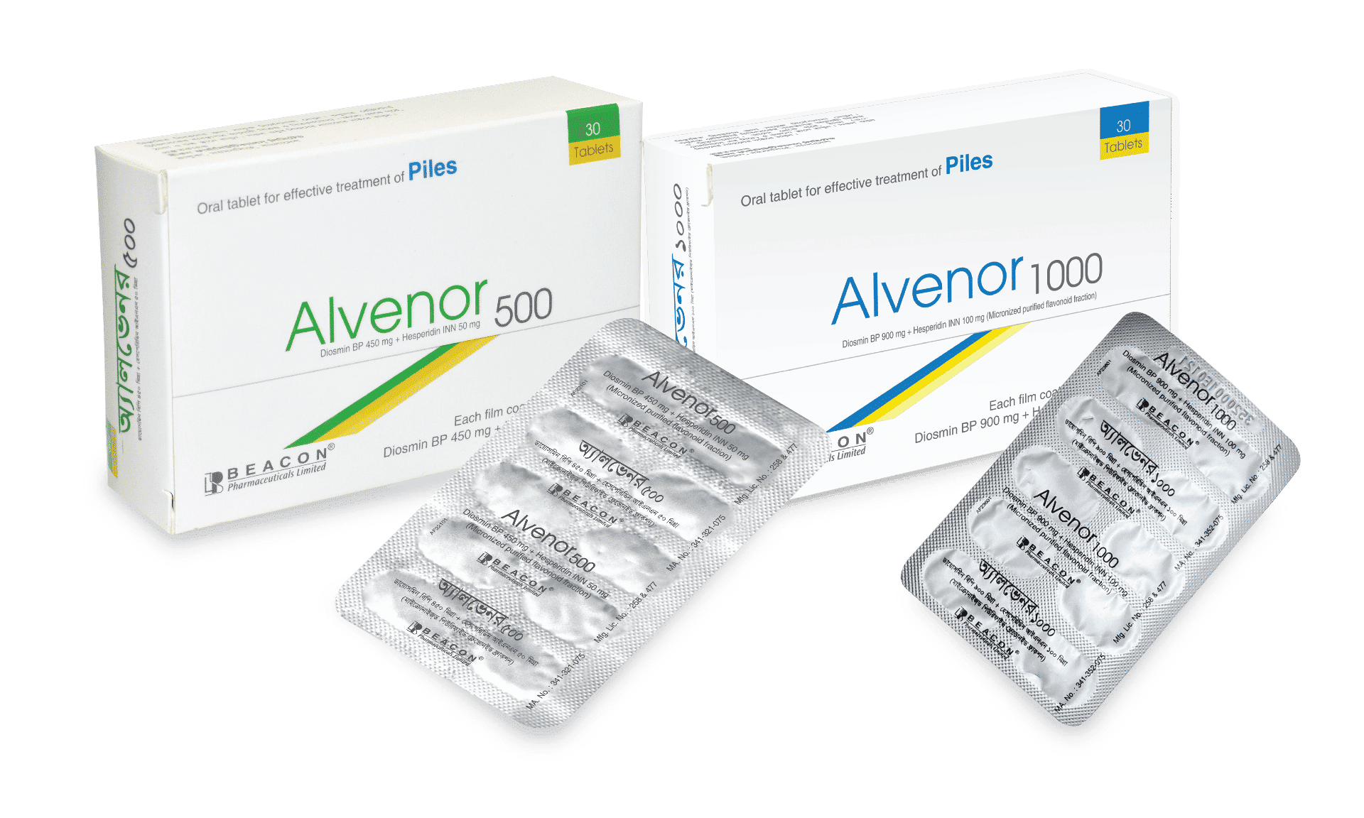Alvenor 900 mg+100 mg Packaging
