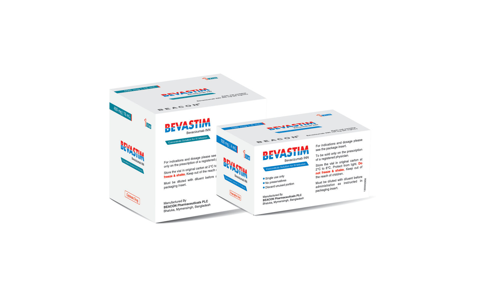 Bevastim 100 mg/4 ml Packaging