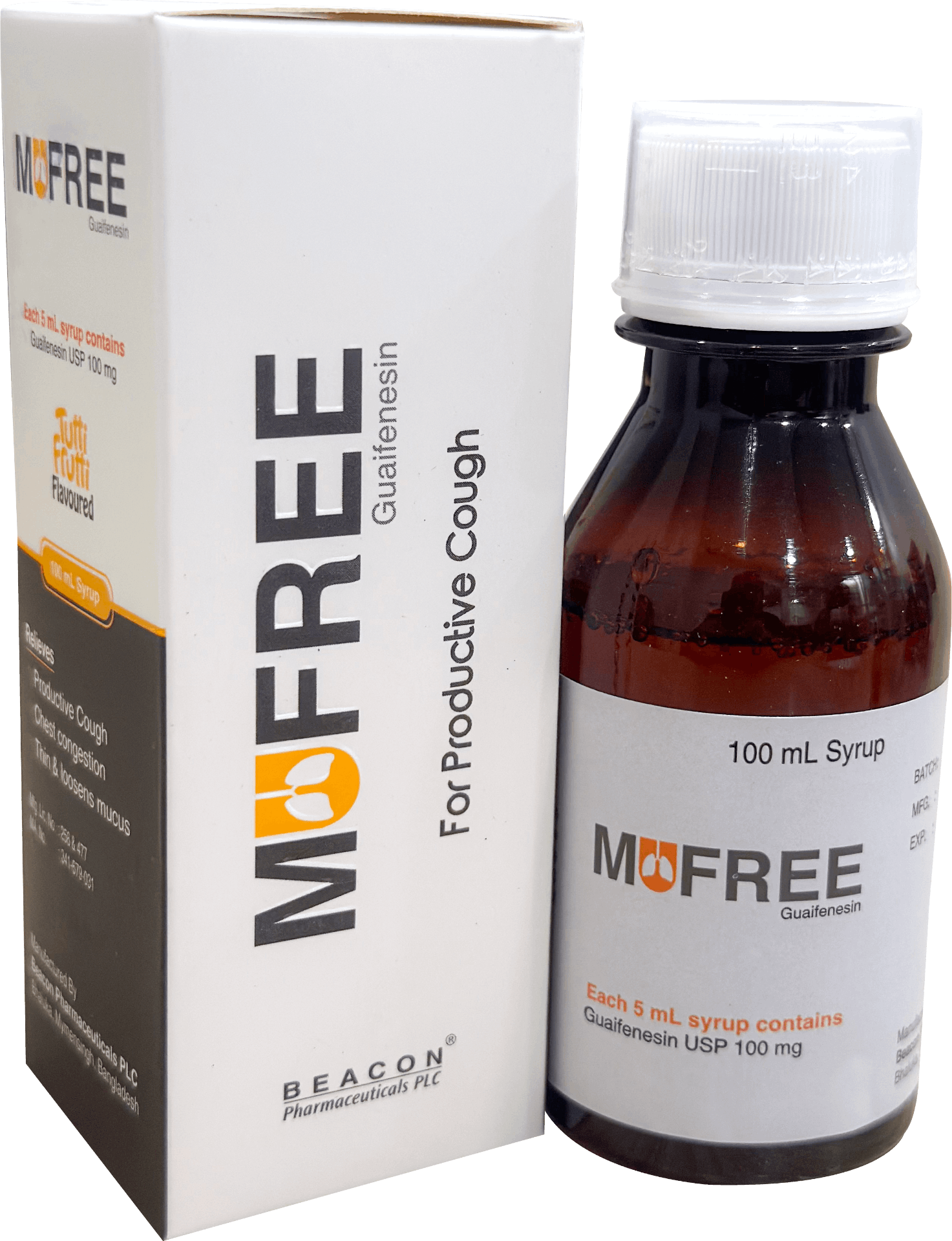 Mufree 100 mg/5 ml Packaging