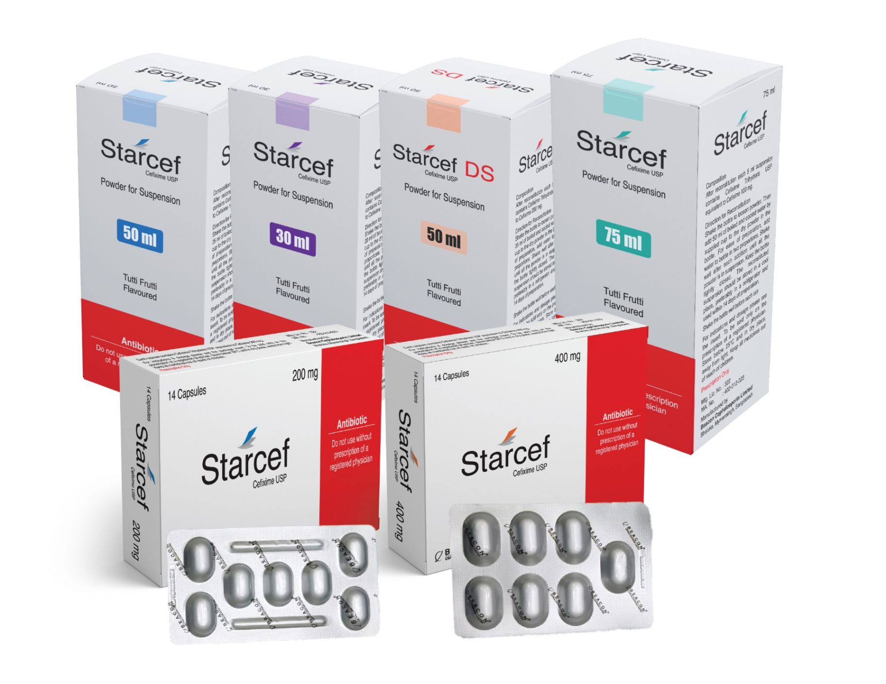 Starcef DS 200 mg/5 ml Packaging
