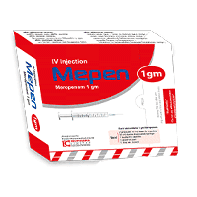 Mepen 1 gm/vial Packaging