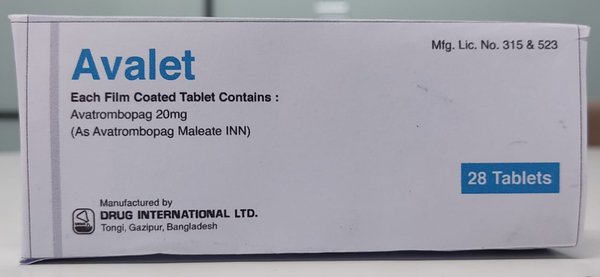 Avalet 20 mg Packaging