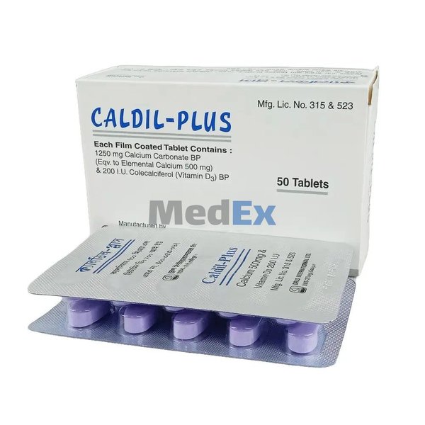 Caldil-Plus 500 mg+200 IU Packaging
