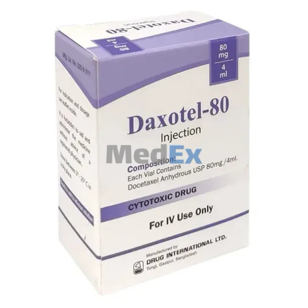 Daxotel 80 mg/vial Packaging