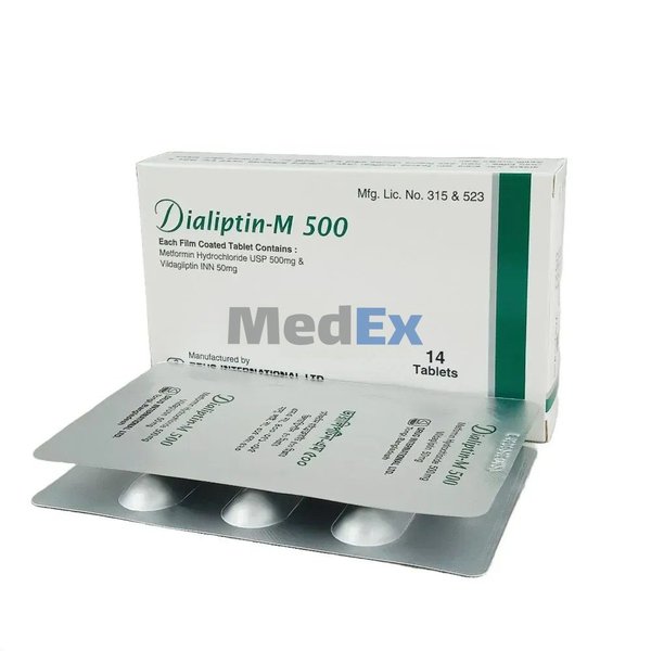 Dialiptin-M 50 mg+500 mg Packaging