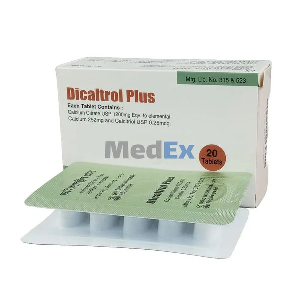 Dicaltrol Plus 1200 mg+0.25 mcg Packaging