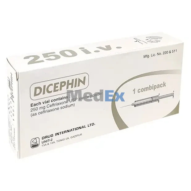 Dicephin 250 mg/vial Packaging