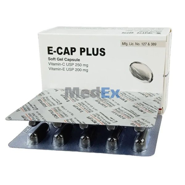 E-Cap Plus 250 mg+200 mg Packaging
