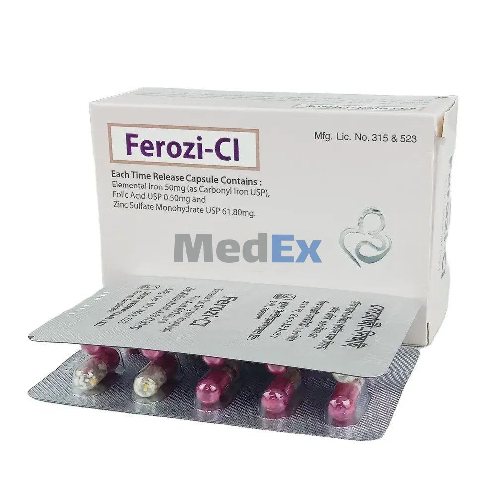 Ferozi-CI 50 mg+0.50 mg+61.80 mg Packaging