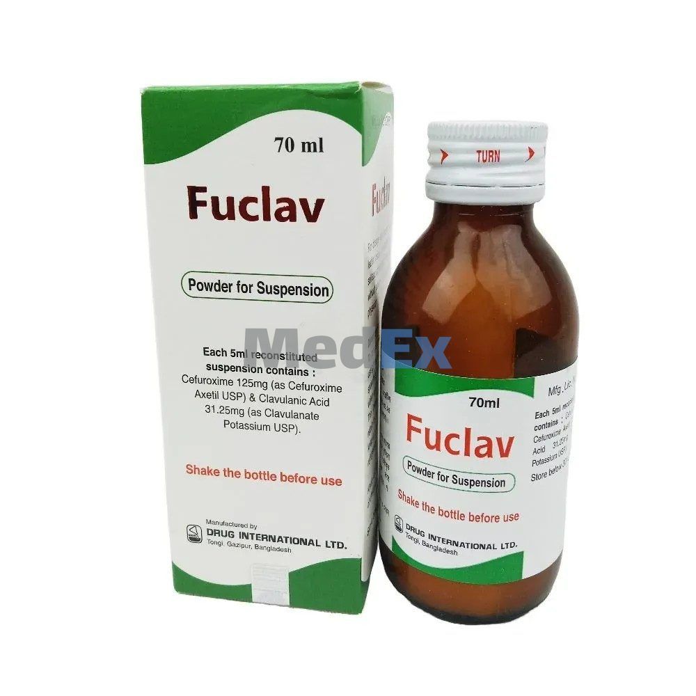 Fuclav (125 mg+31.25 mg)/5 ml Packaging