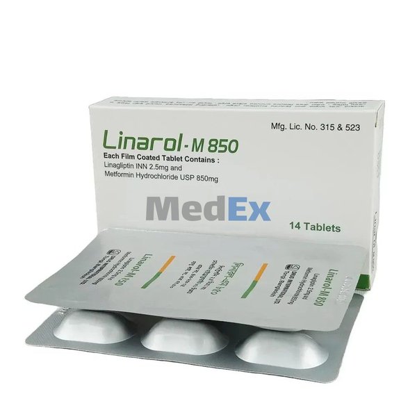 Linarol-M 2.5 mg+850 mg Packaging