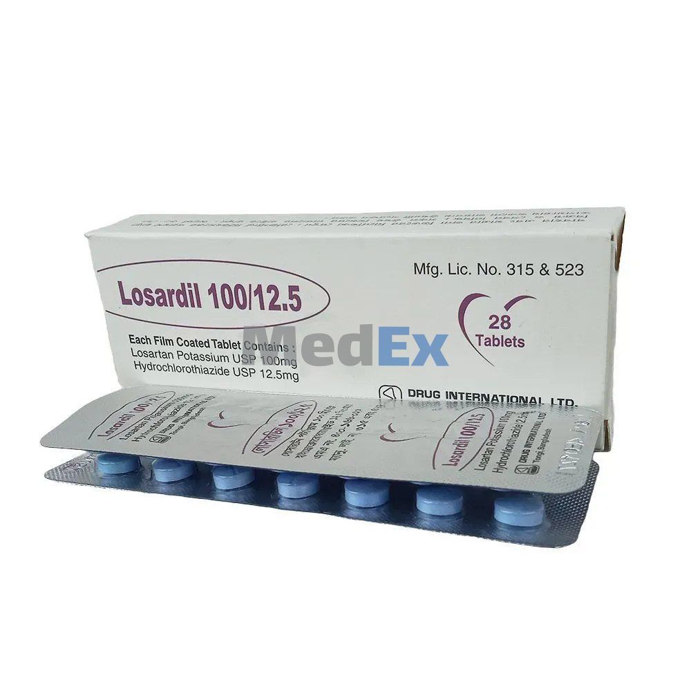 Losardil 100/12.5 100 mg+12.5 mg Packaging