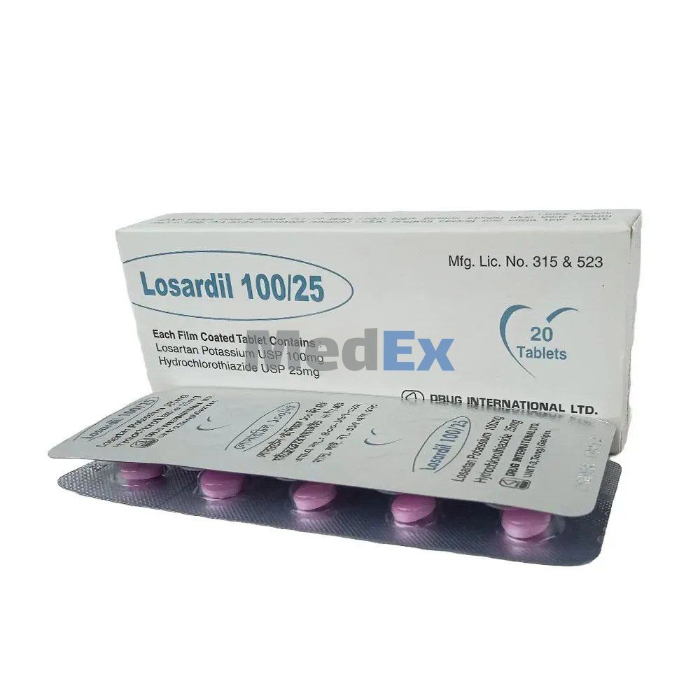 Losardil 100/25 100 mg+25 mg Packaging