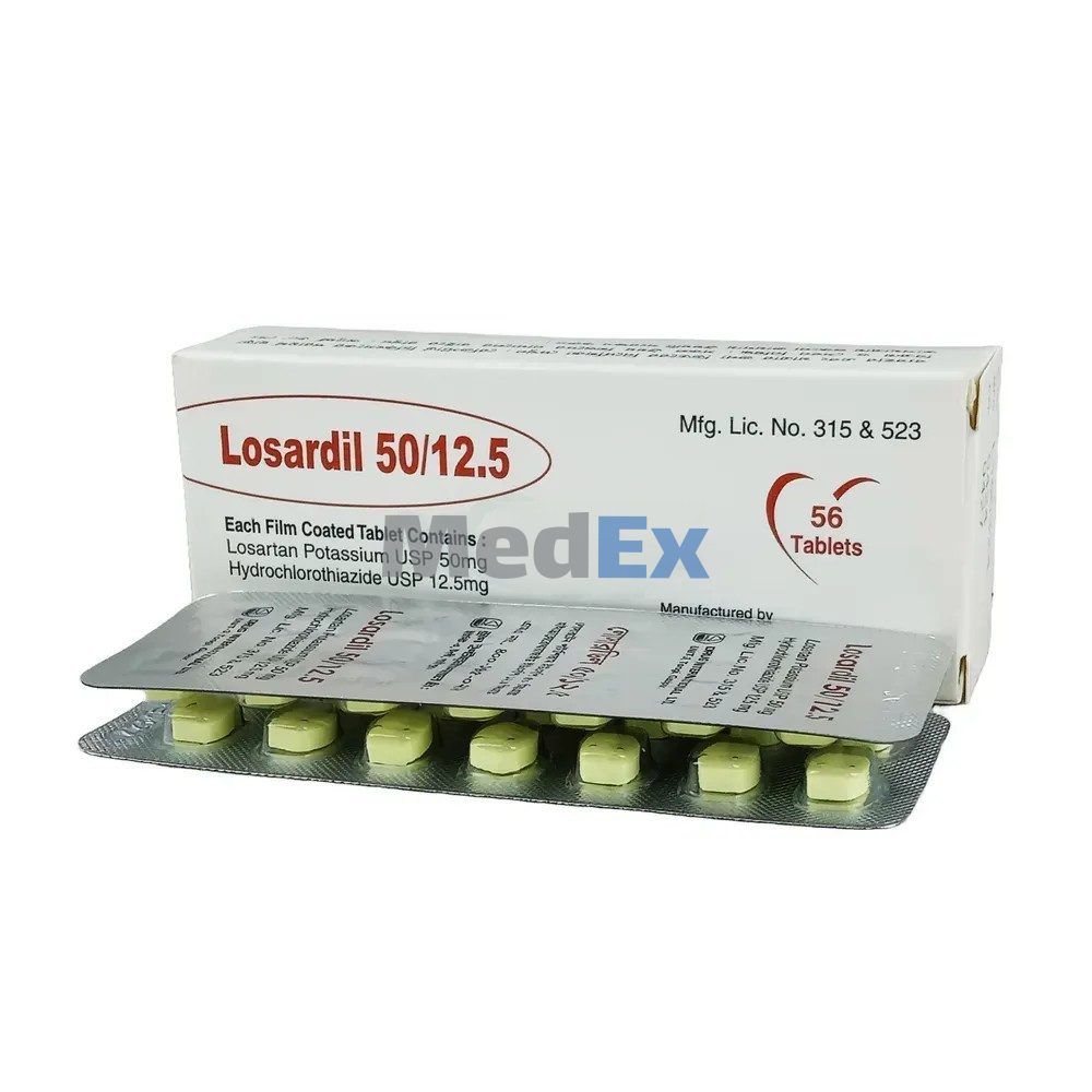 Losardil 50/12.5 50 mg+12.5 mg Packaging