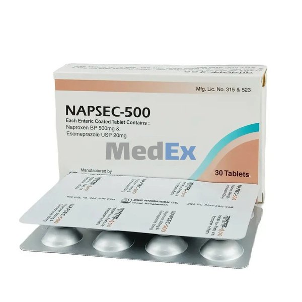 Napsec 500 mg+20 mg Packaging