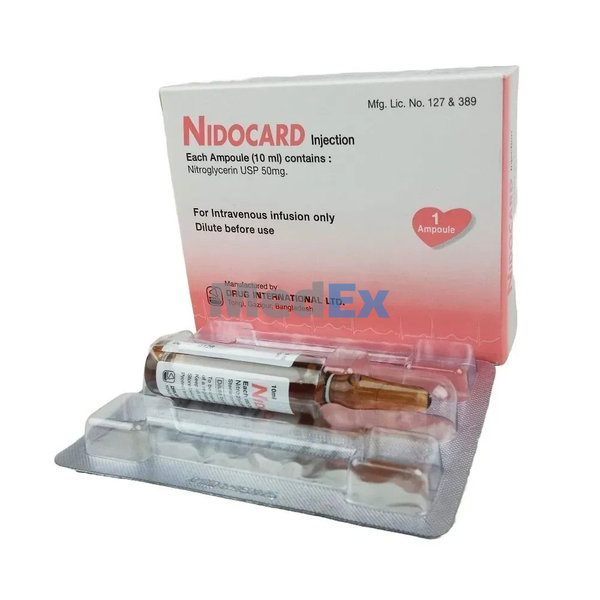 Nidocard 50 mg/10 ml Packaging