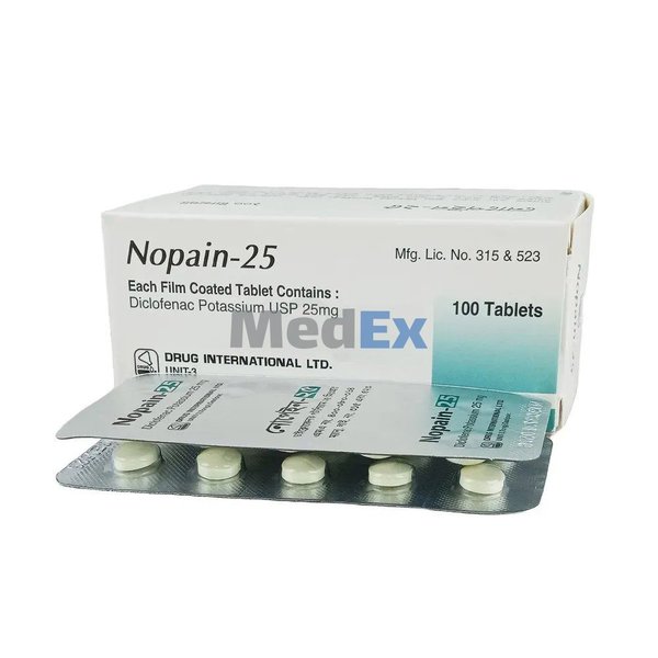 Nopain 25 mg Packaging