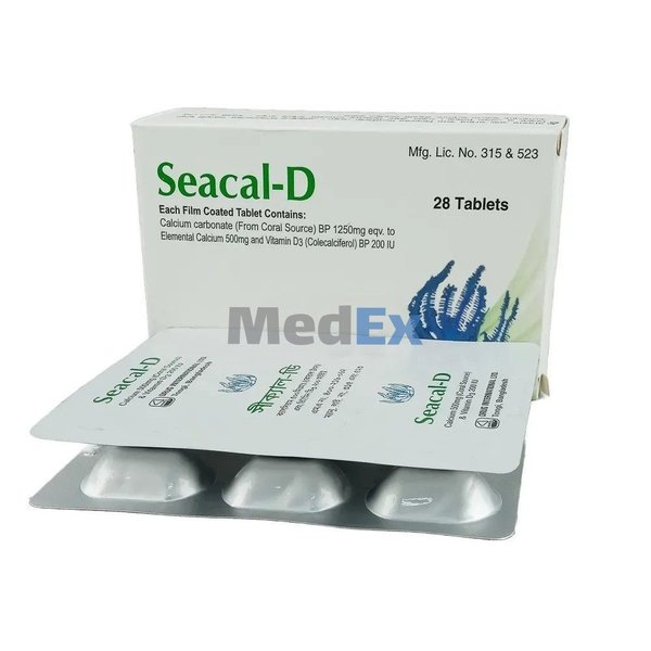 Seacal-D 500 mg+200 IU Packaging