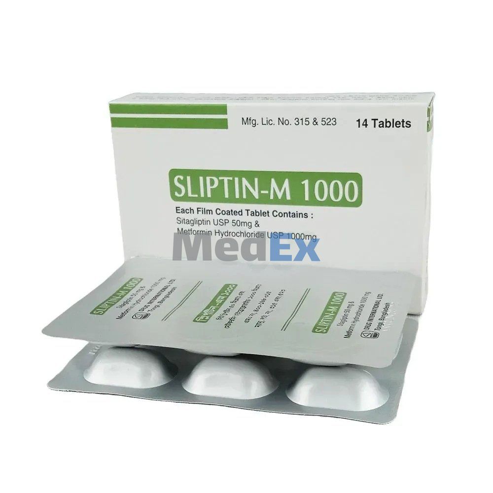 Sliptin-M 50 mg+1000 mg Packaging
