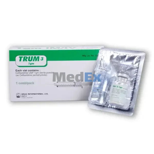 Trum 3 1 gm/vial Packaging